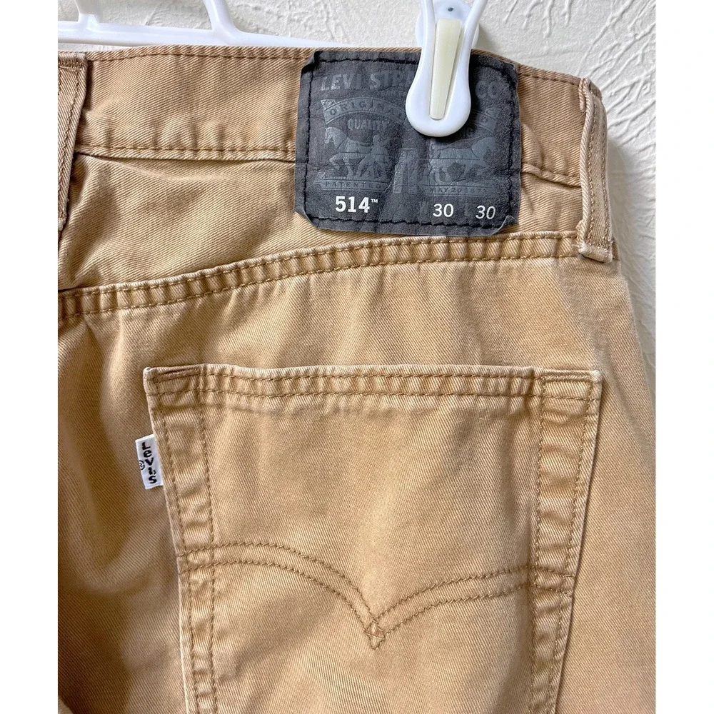 LEVIS Pants 514 Mens Size 30 x 28.5 Tan Khaki Cotton 5 Pocket Chino